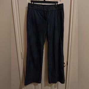 J. Crew Dark Blue Wide-Leg Trousers size 4 short